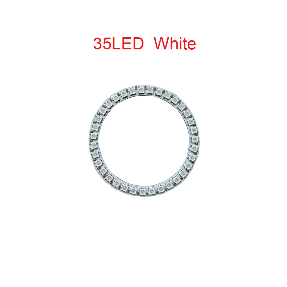 Imagem -06 - Anel de Pixel Led Endereçável 16 24 35 45 60leds Ws2812 5050 Rgb Led Anel de Diodo Cor ic Led Embutido Ws2812b