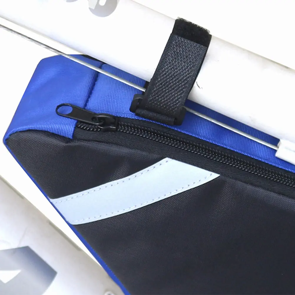 

Cycling Saddle Bag Water Resistant Polyester Bike Storage Bag with Adjustable Straps for Smartphone Wallet Keys Front Frame