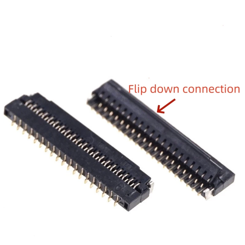 FPC 0.3mm Flexible Cable Connector Socket Clamshell Bottom Contact Type 13P/15/17/23/25/27/29/31/33/35/39/41/45/49/51/57/61 Pin