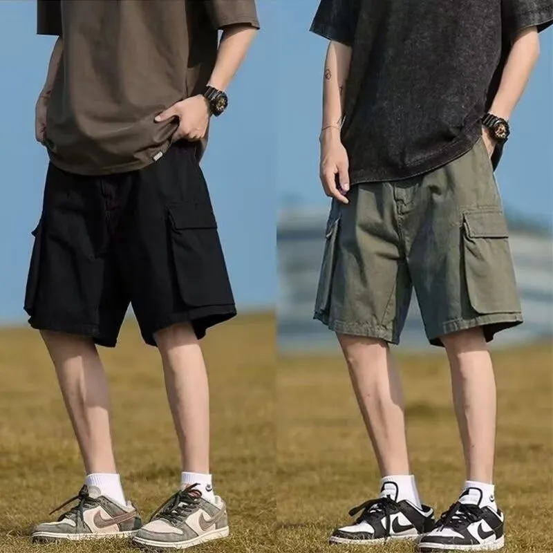 

New loose fit regular teenage trend new versatile summer workwear pants men's five quarter pants casual shorts