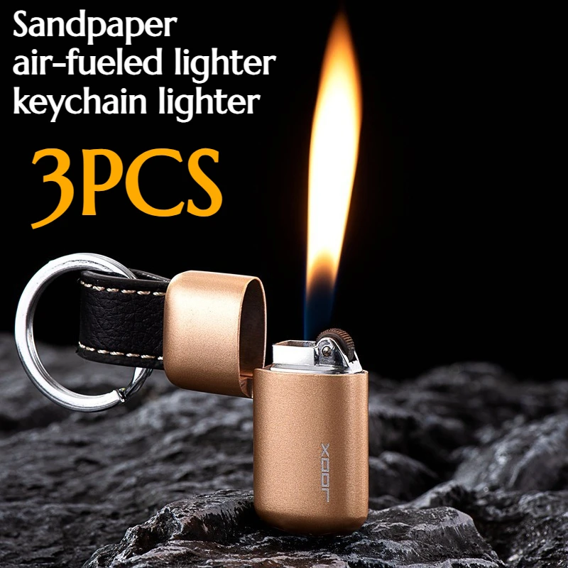 

3PCS Sandblasting Air-powered Lighter with A Flame Creative Portable Wearable Mini Keychain Lighter