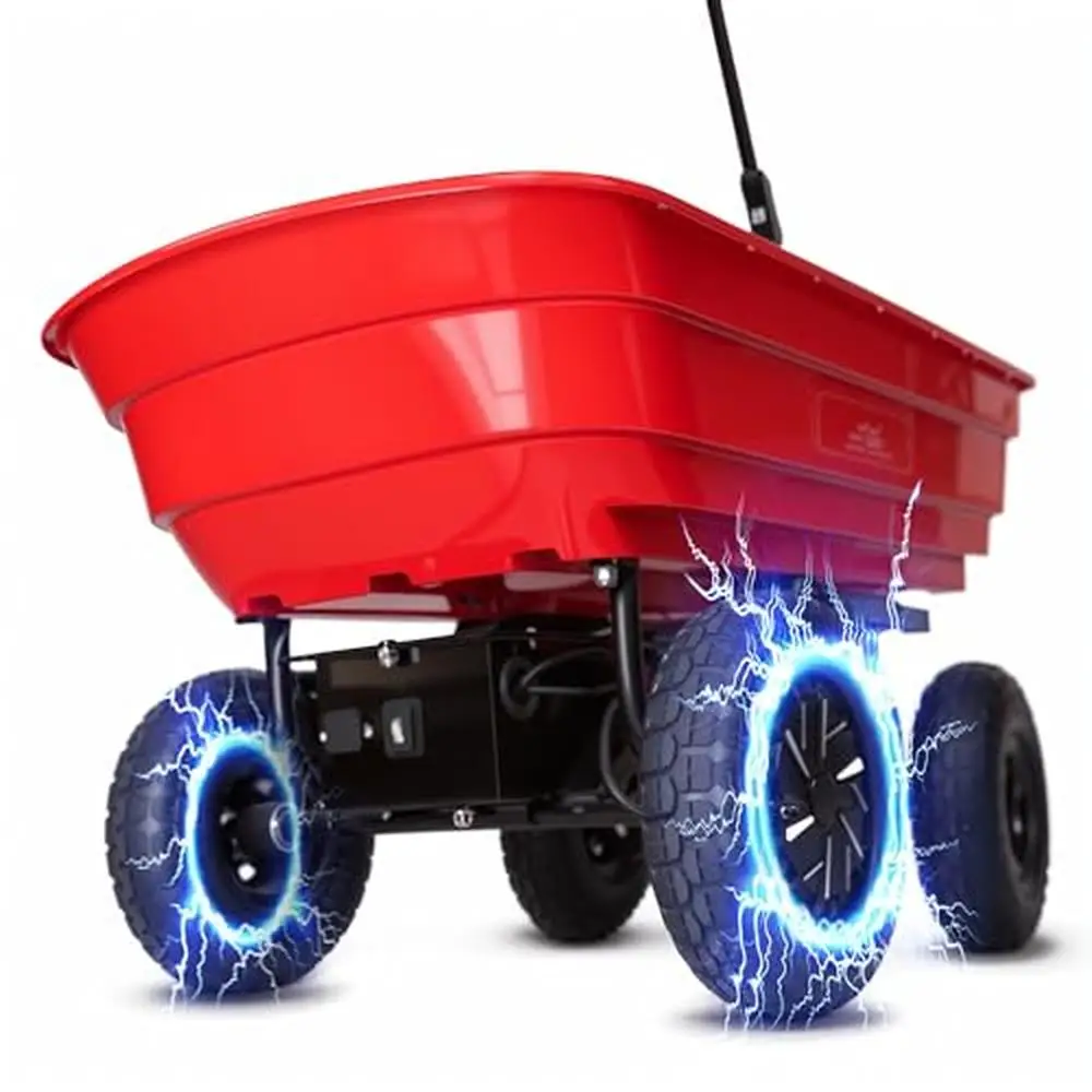 

Electric Wheelbarrow Utility Cart 24V 180W Brushless Motor System 264lbs Load Capacity Variable Speed Control All-Terrain Tires