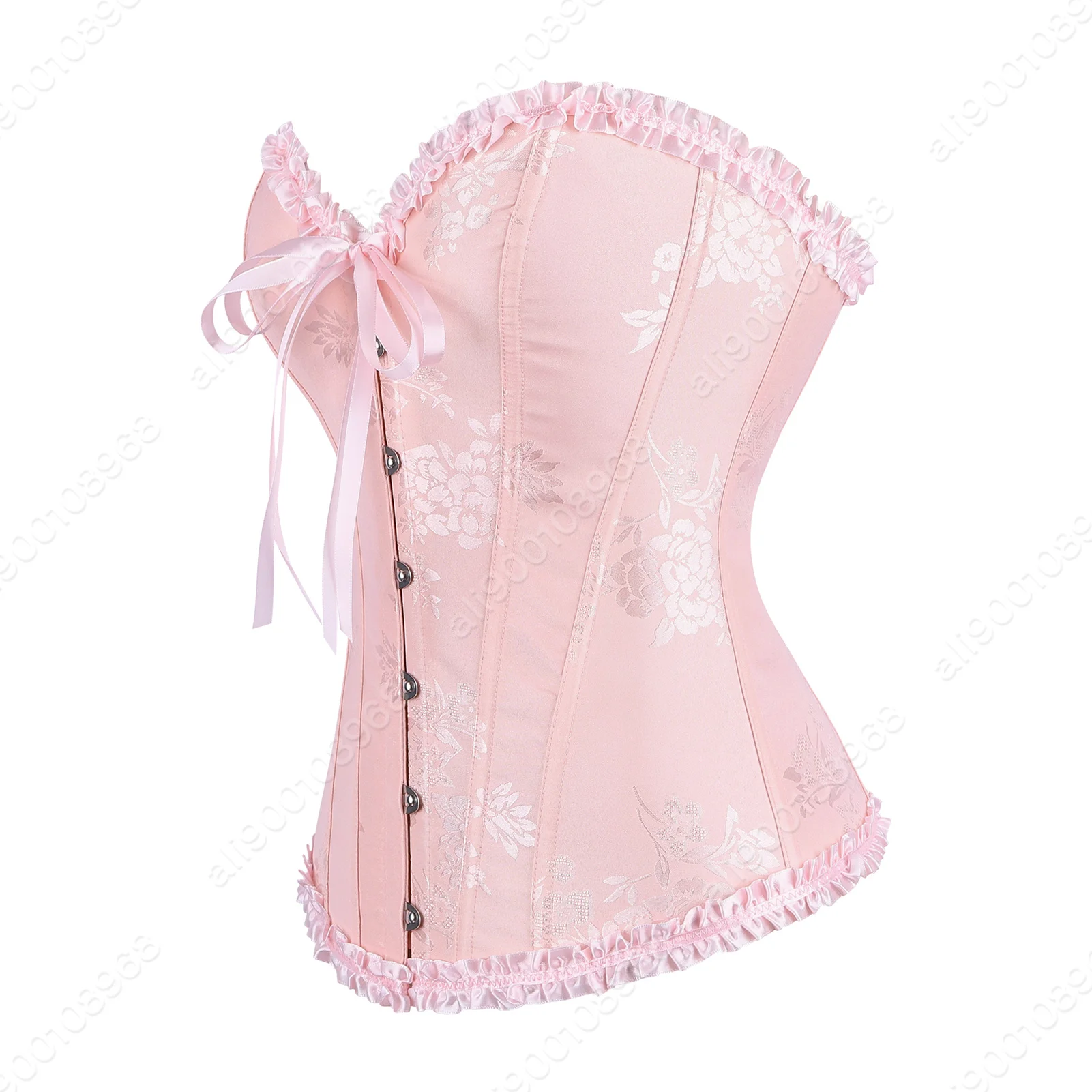

Overbust Corsets Bustiers Sexy Satin Corset for Women Flower Print Renaissance Corset Wedding Costumes Party Shows