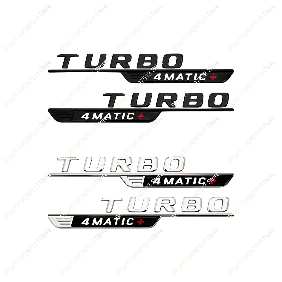 

2024 New Letters Numbe TURBO 4MATIC+ Emblem for Mercedes Benz AMG GT E53 GLE53 A35 A45s CLA35s CLA45s Car Fender Side Sticker