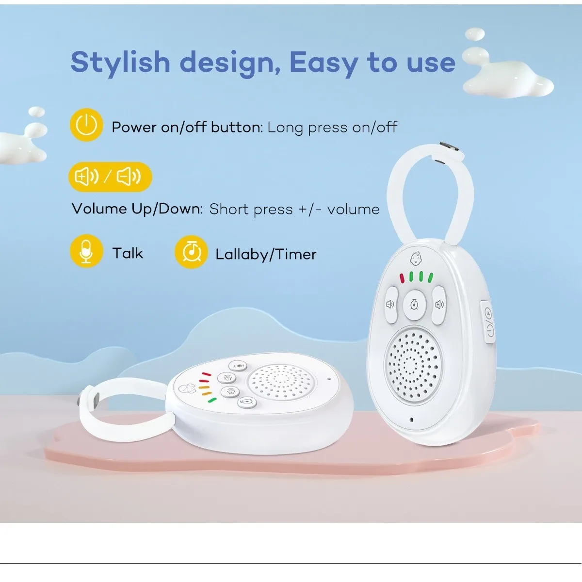 ABM01 Lullaby Baby Intercom Baby Caregiver Two-way Intercom Baby Babysitter
