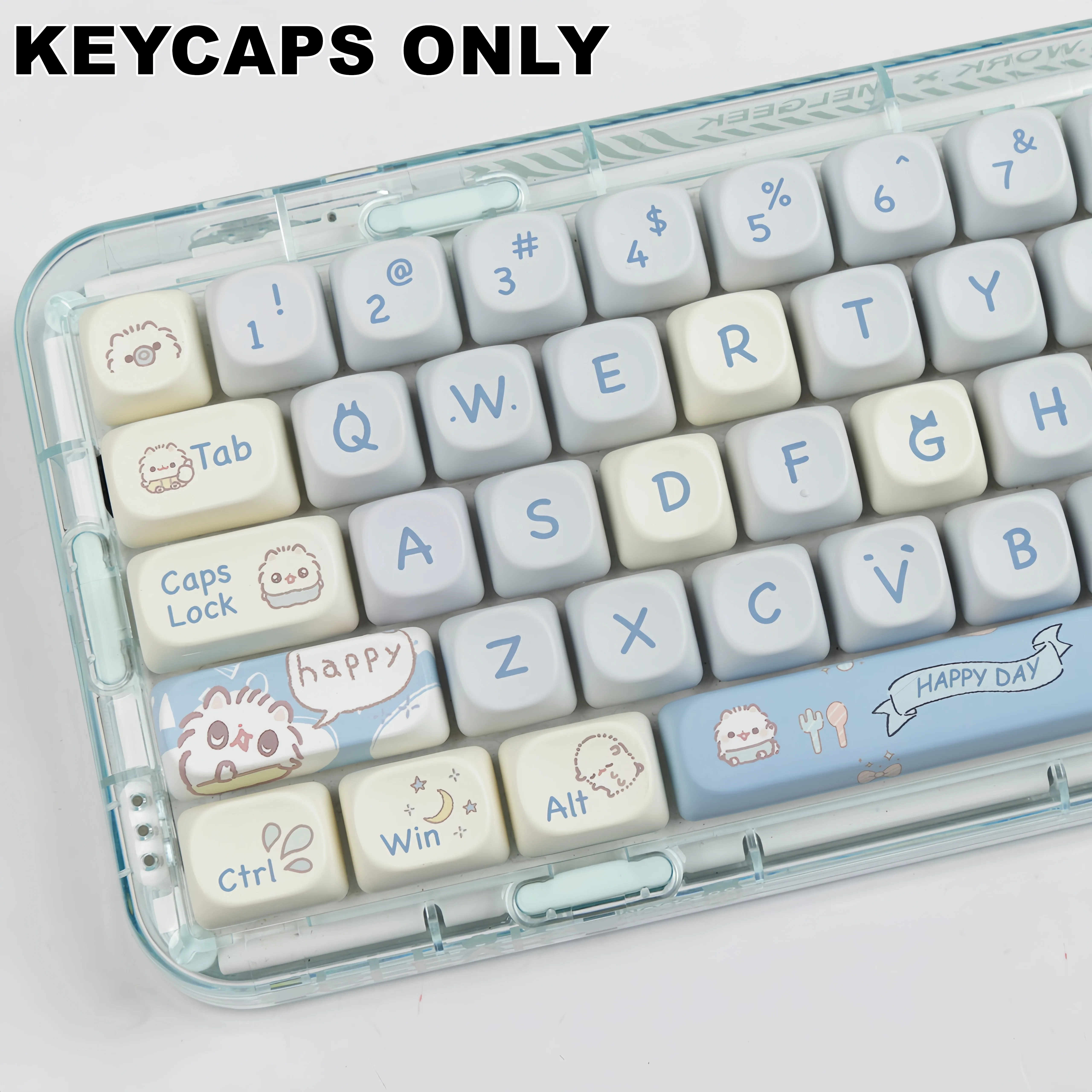 144 Keys Lil Kitty PBT Keycaps MOA Profile Dye-Sublimated Keycap Set for Mx Cherry Gateron Switch Mechanical Keyboard Kit