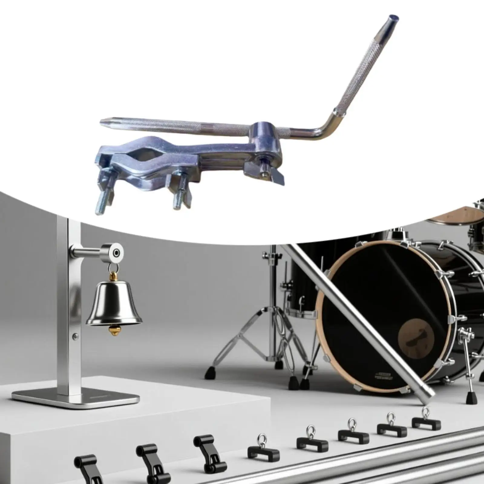 

Крепление для колокольчика, удлинитель для барабана, детали для ударных инструментов, легко устанавливаемый профессиональный держатель для колокольчика