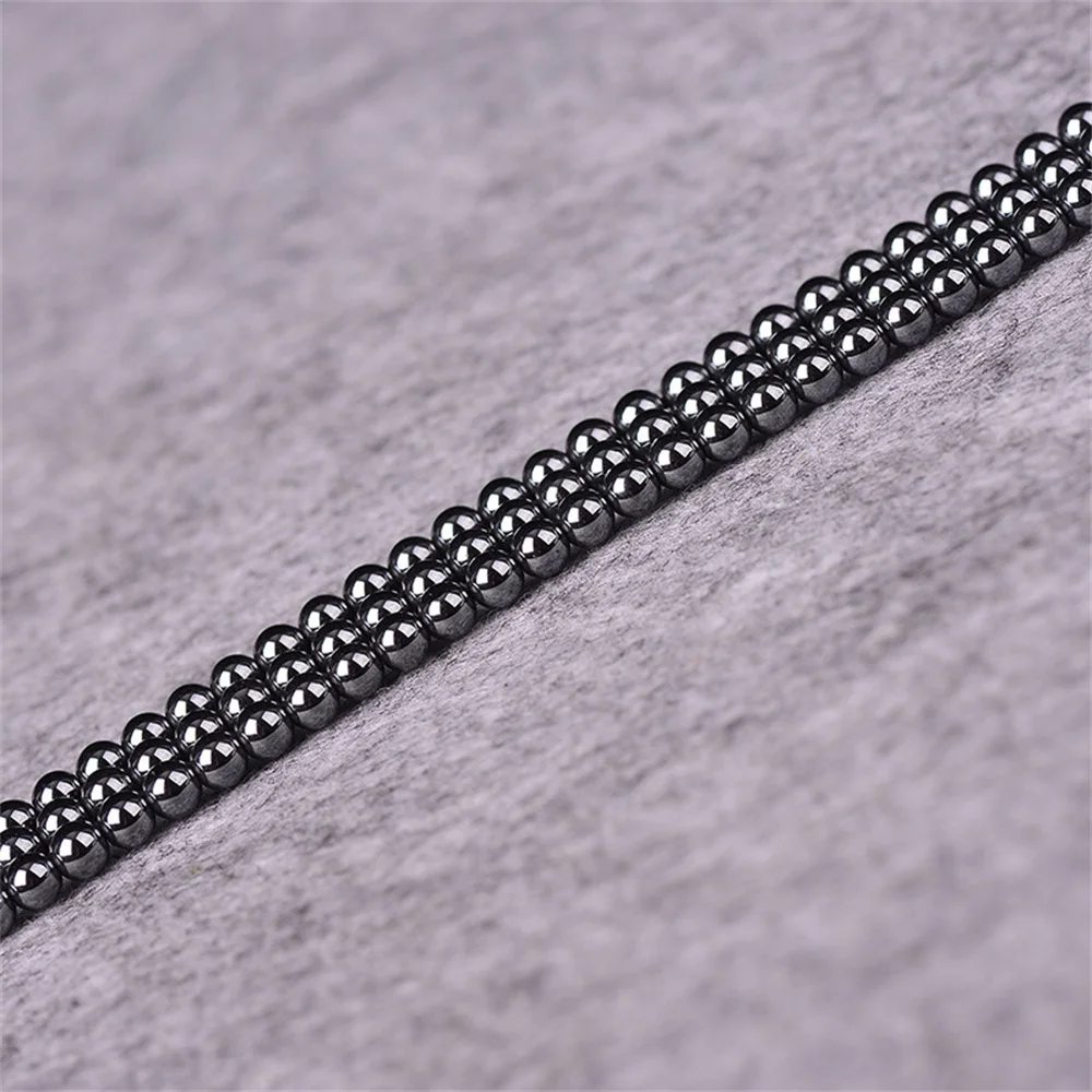 Magnetic Natural Black Hematite Stone 4mm 6mm 8mm Round Beads 15.5\