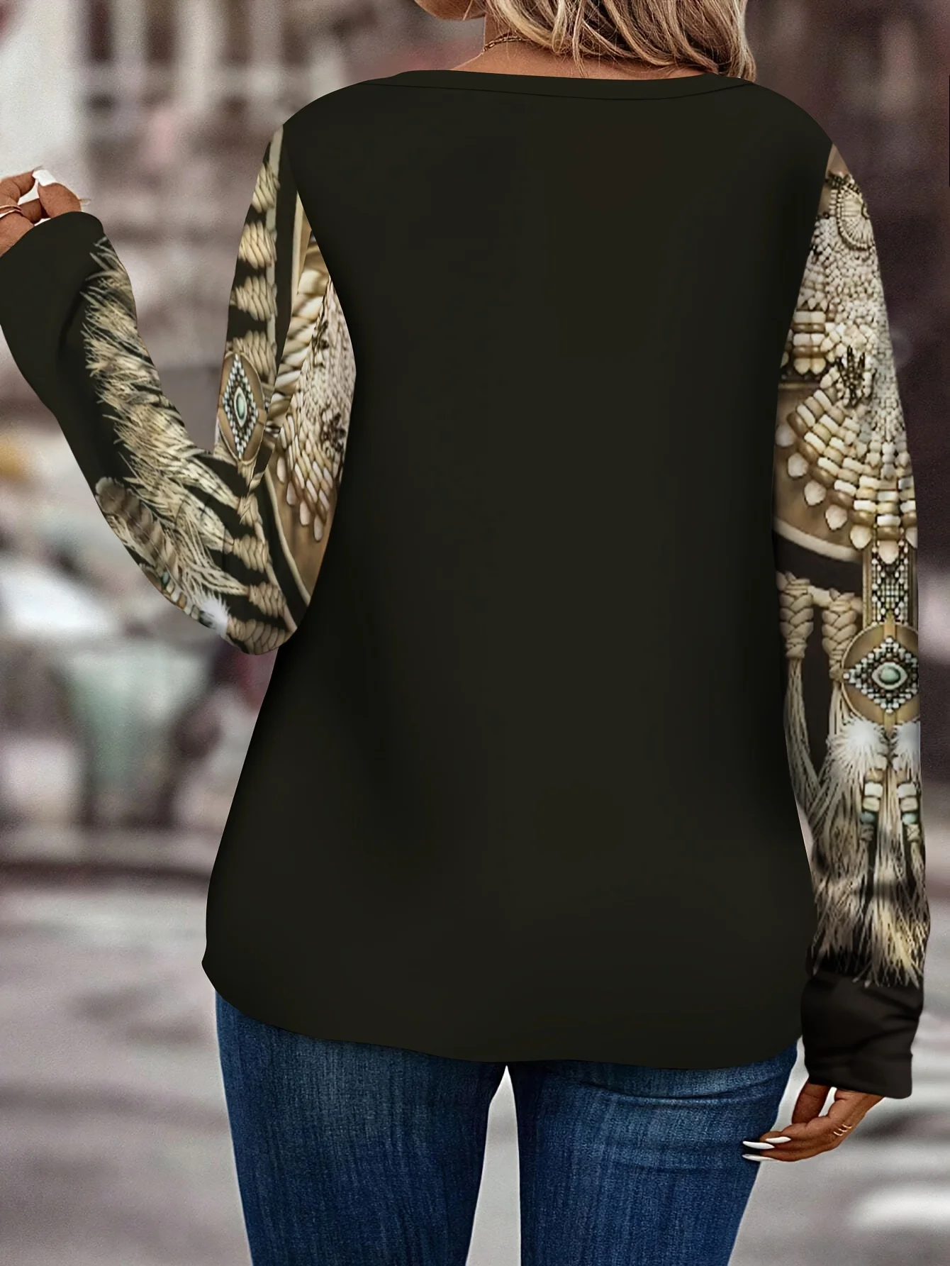 Plus Size Elegant Casual Woman T-Shirt Fashion Loose T-Shirt Woman Temperament Long sleeve T-Shirt Holiday Weekend