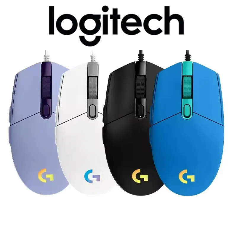 

Мышь Logitech G102 G203 Pebble, бесшумный тонкий дизайн, Bluetooth и 2,4G, подходит для путешествий, офиса и студенческих ноутбуков