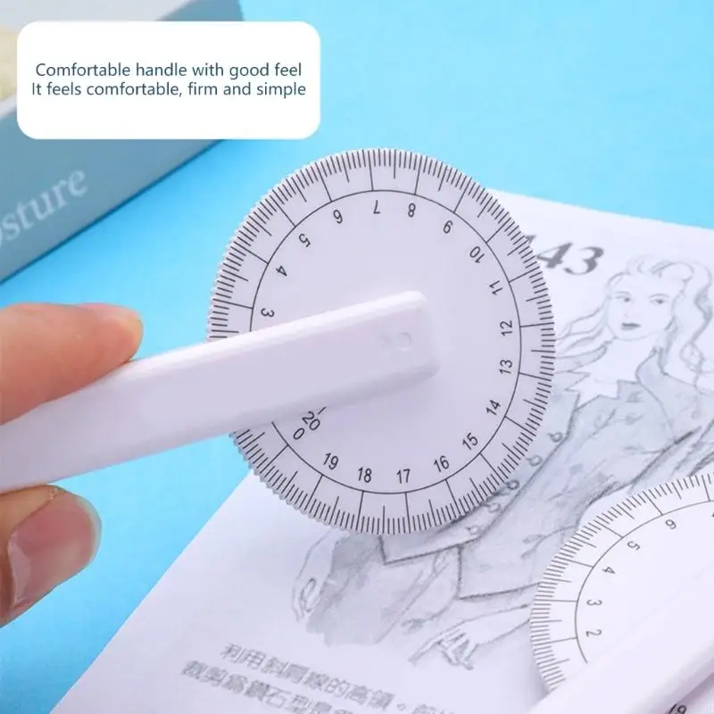 C90C Circular Quilting Ruler with Scaled Roller Wheel Pattern Making Ruler 360 Degrees Rotating Roller Wheel Quilting Ruler