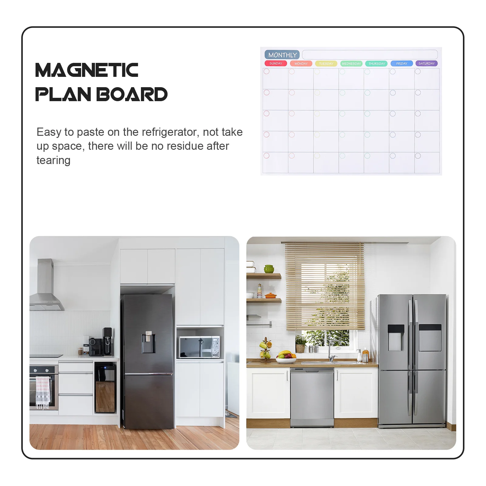 Magnetic Fridge Calendar Dry Erase Board PET Material Adorable Pattern Mini Letterboard Remind Schedule Reusable Memo Pad