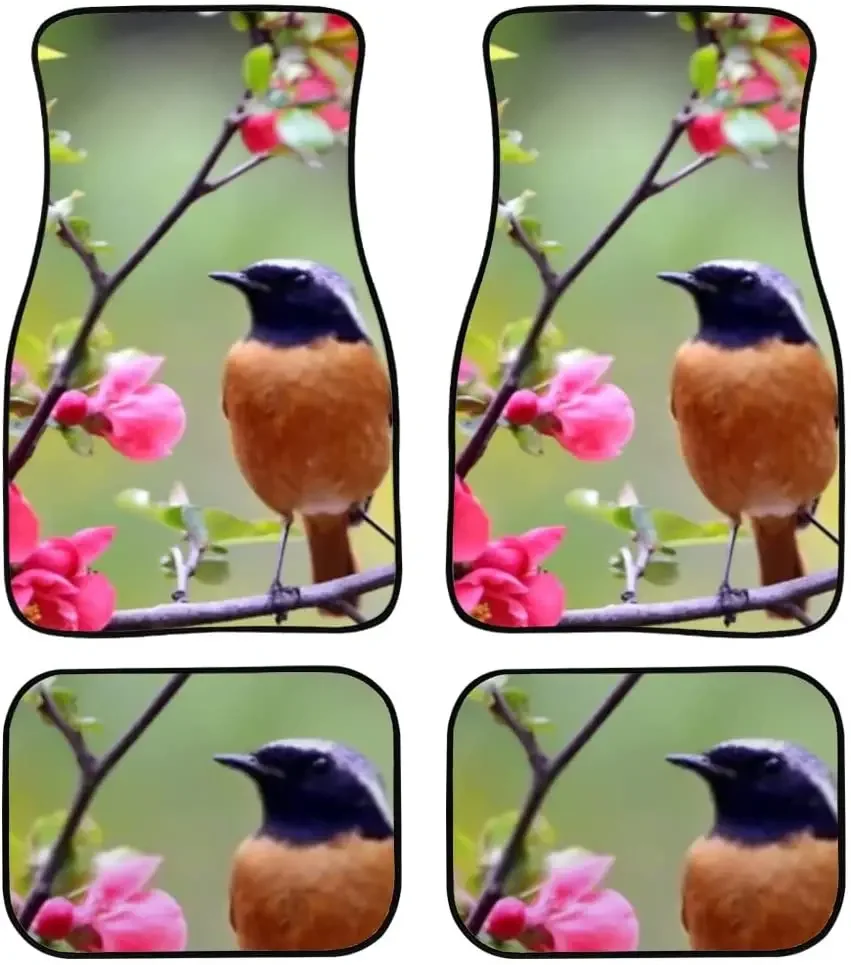 Tapis de sol de voiture imprimé Daurian Reddépensé, tapis de voiture, tapis de sol de camion SUV, tous temps, 4 pièces