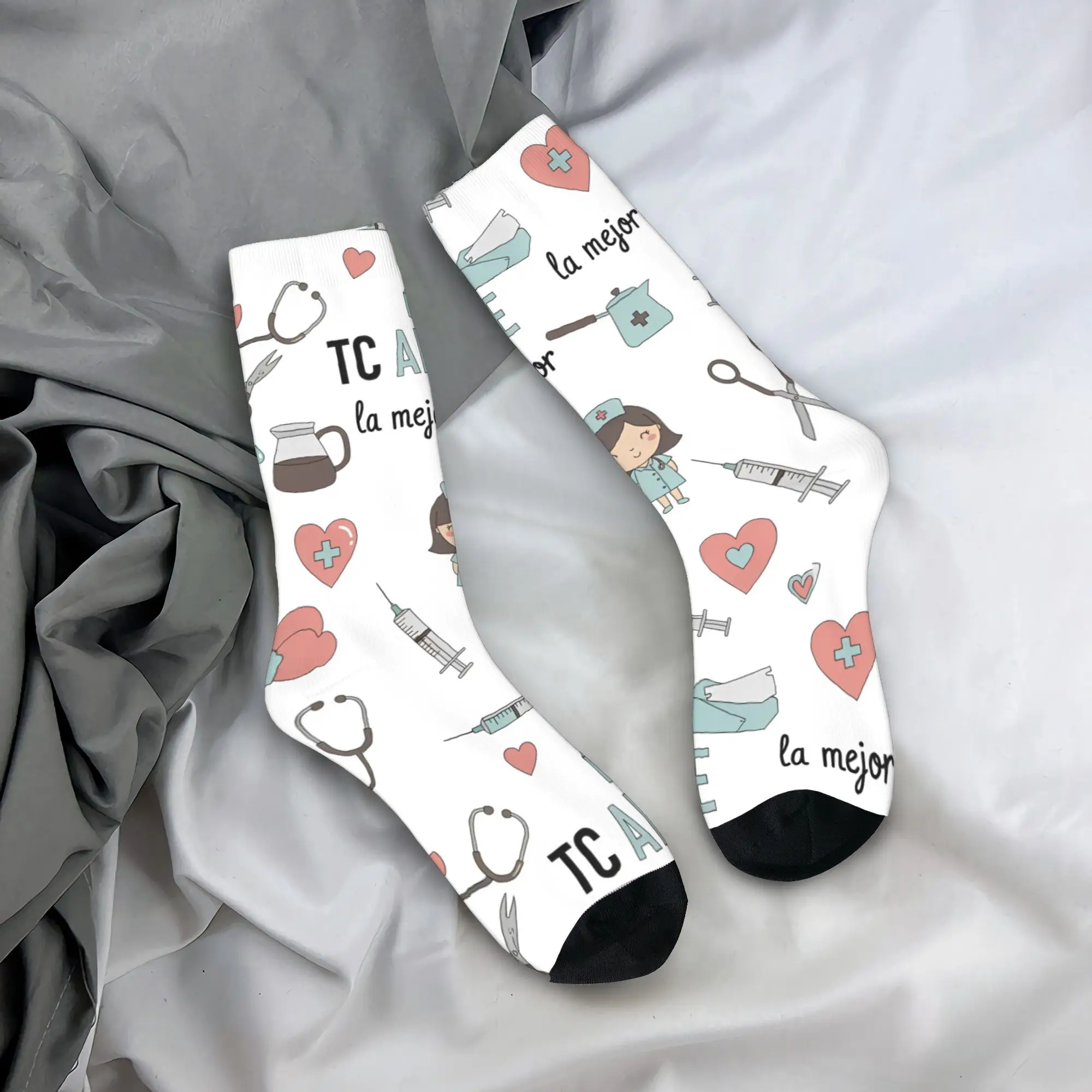 

Adults Men Socks Enfermera En Apuros Doctor Nurse Stockings Non Skid Comfortable Socks Winter Casual Printed Outdoor Sports Sock