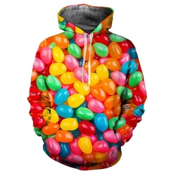 New Candy Snack Sugar 3D Print Hoodies Men Women Autumn Casual Long Sleeve Hooded Sweatshirts Streetwear Pullovers Kids Clothing