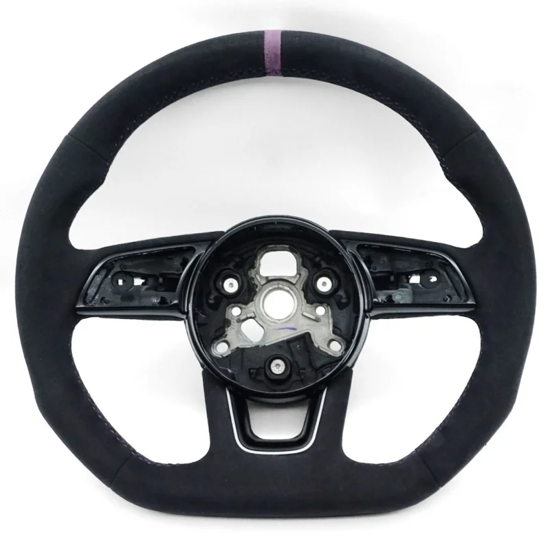 For Audi A4B9 SLINE with full suede purple stitching and purple suede return-to-center steering wheel