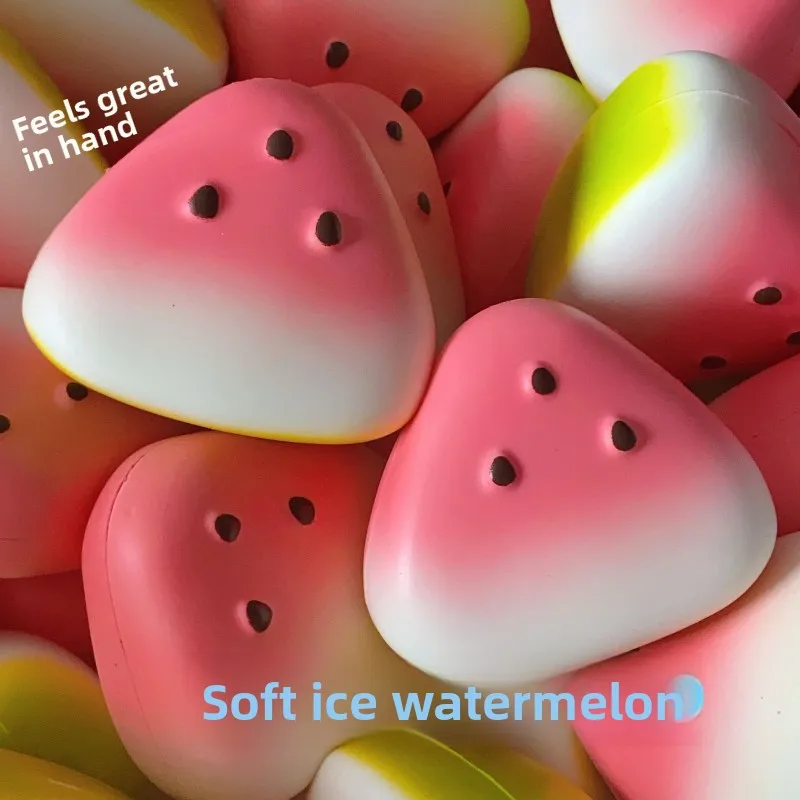 Squishy Watermelon Fidget Toy Anti-Stress Slow Rising Fruit Pinch Squeeze Stress Reliever Funny Pressure Reducer Prop for Kids - Detail 1