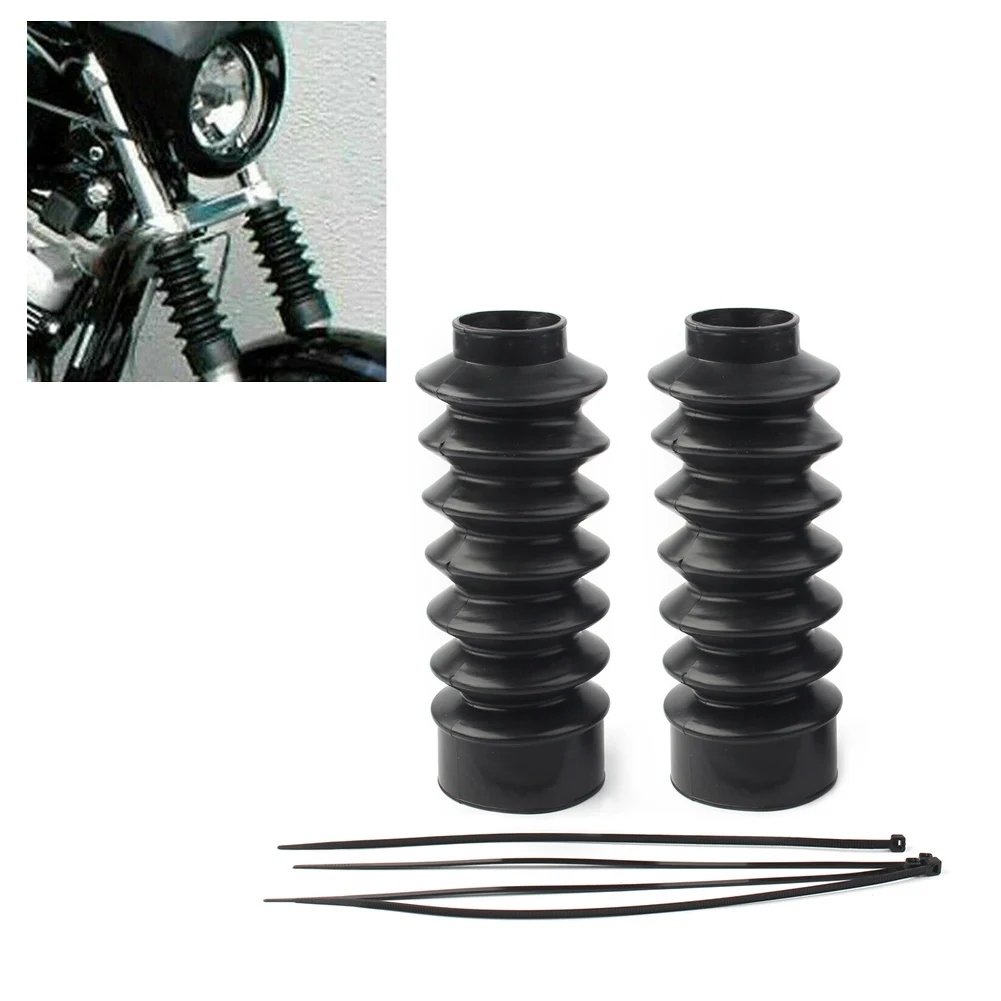 39mm Motorcycle Rubber Fork Cover Gaiters Gators Boots Shock for Sportster XL883 XL1200 FXD & XL