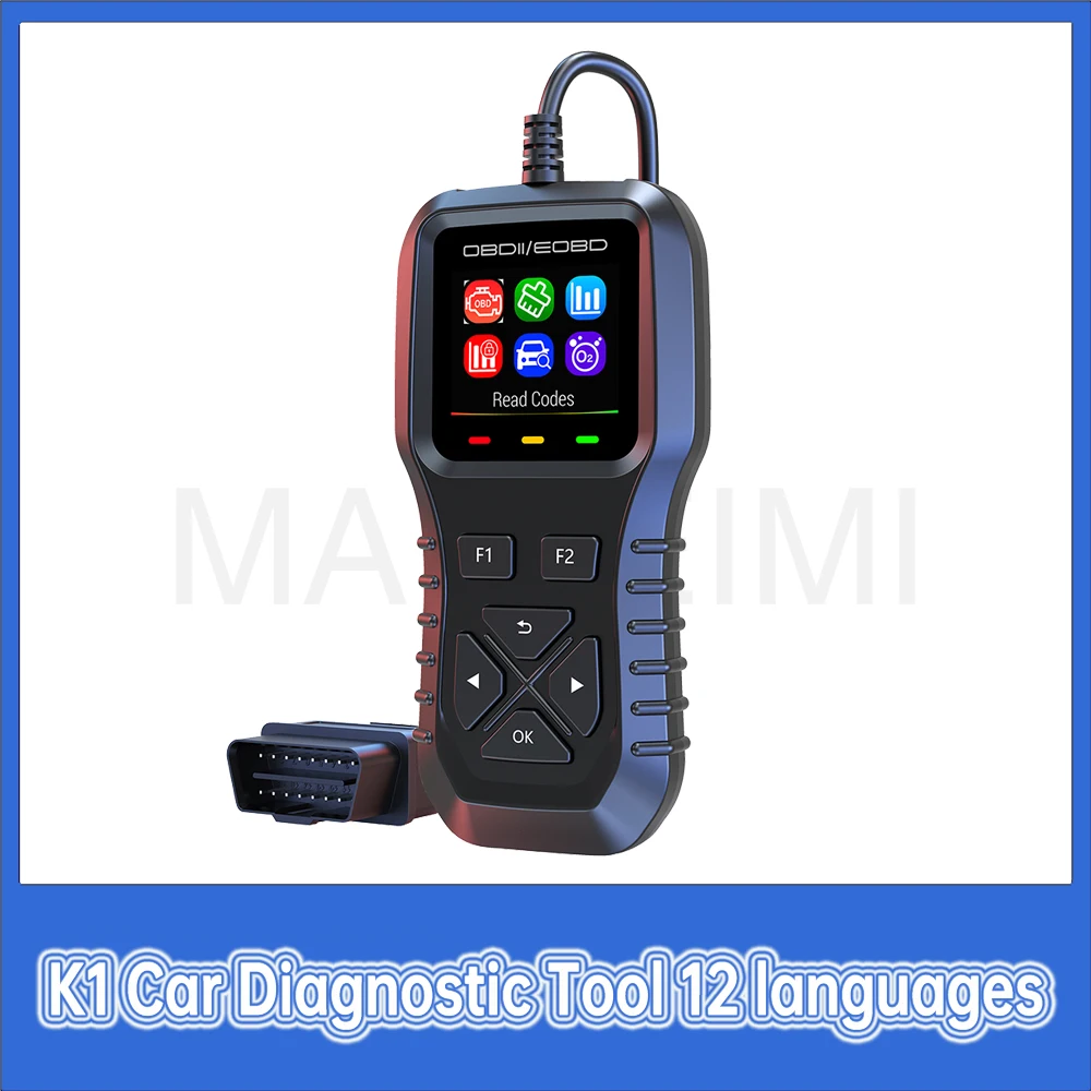 

Автомобильный диагностический инструмент K1 с потоком данных, 12-язычный цветной экран, дисплей, проверка датчика OBD2, просмотр DTC с кодами чтения, коды стирания