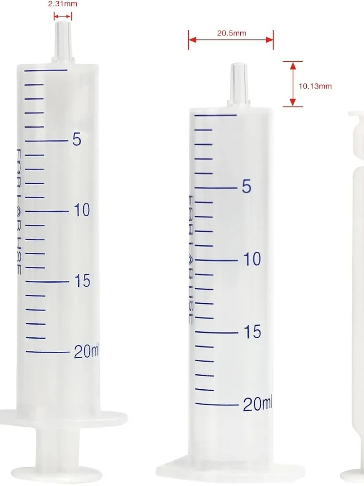 Seringues en plastique de 20ml, pompe réutilisable, mesure de l'encre d'alimentation, grande seringue hydroponique, nutriments, mangeoire pour animaux de compagnie, 1/10 pièces