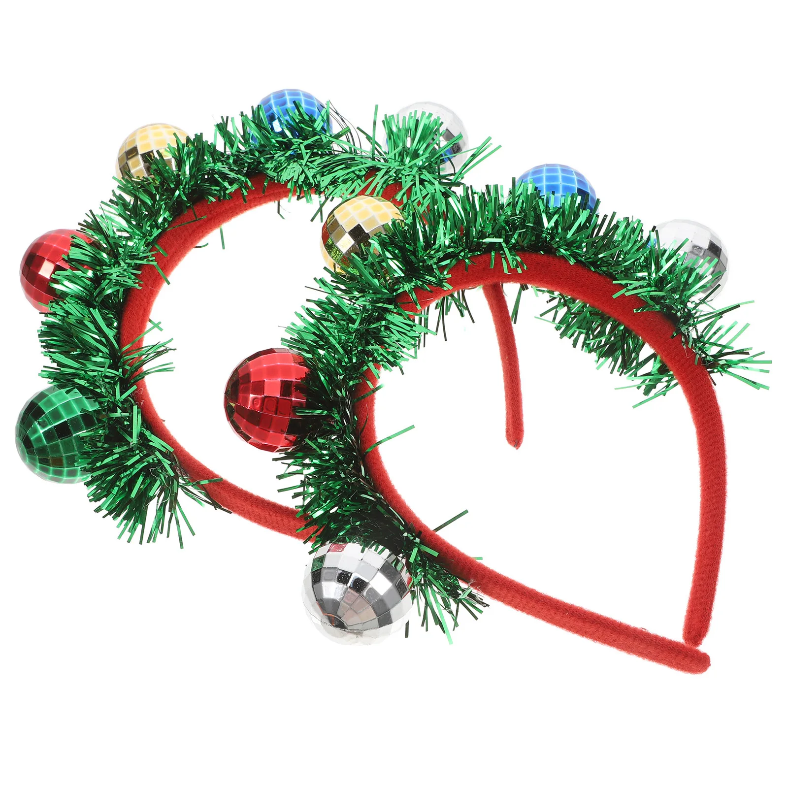 

2Pcs Festive Christmas Headband Spotlight Ball Holiday Hair Accessory Perfect for Xmas Party Outfits One Size Green
