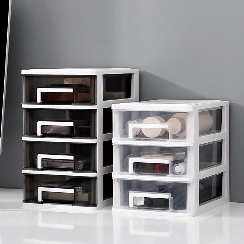 Transparent Table Drawer Home Office Paper Files Gadgets Makeup Tools Storage Box Multiple Layer Desk Organizer Case