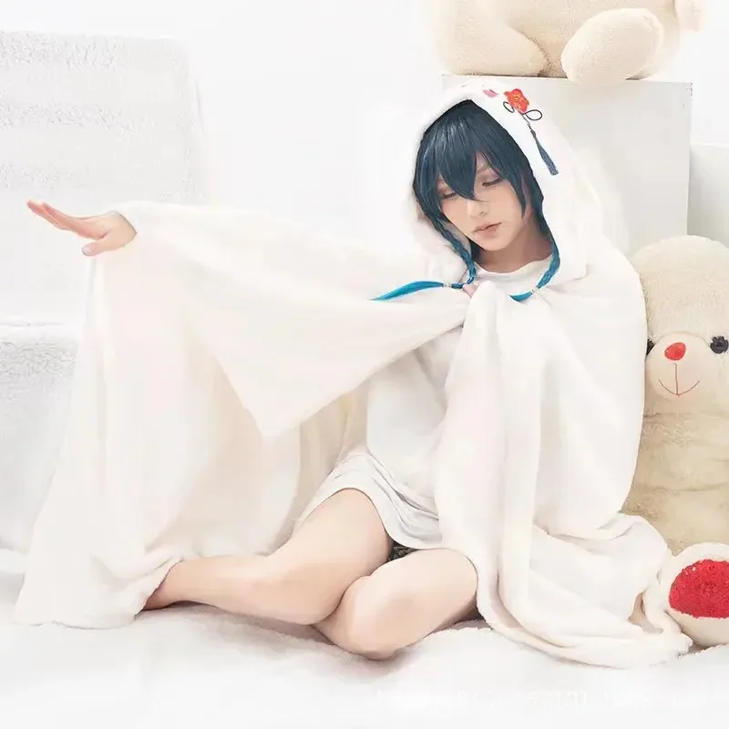 واندرر سكاراموش هوتاو شبح شياو المسافر كازوها تأثيري بطانية عباءة كيب مضحك بيجامة من الصوف أنيمي زي هودييكس ؛ 4'b ، #4