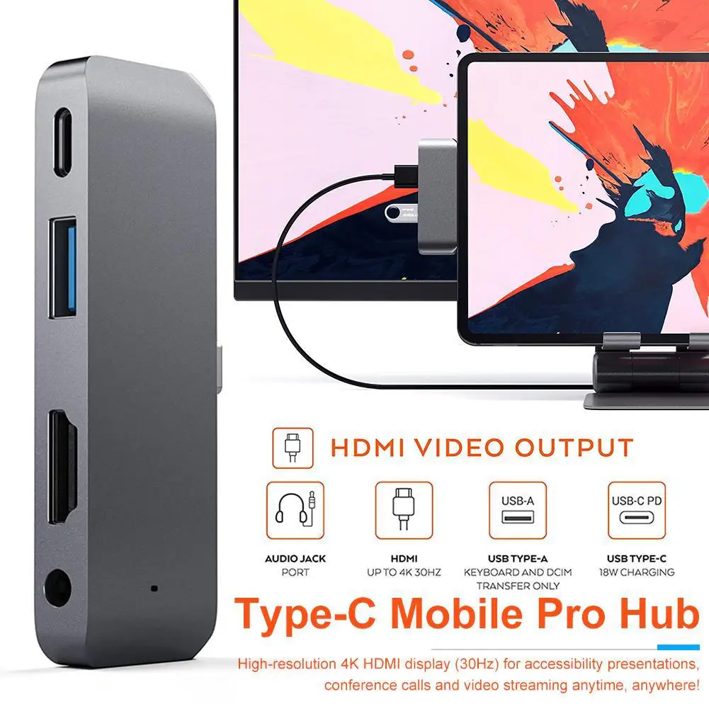 USB 3.0 Usb-c Hub Docking Station with PD Charging Type-C Hub To HDMI Adapter 4K HDMI 3.5mm Jack for MacBook Air Pro M2 M1 Chip