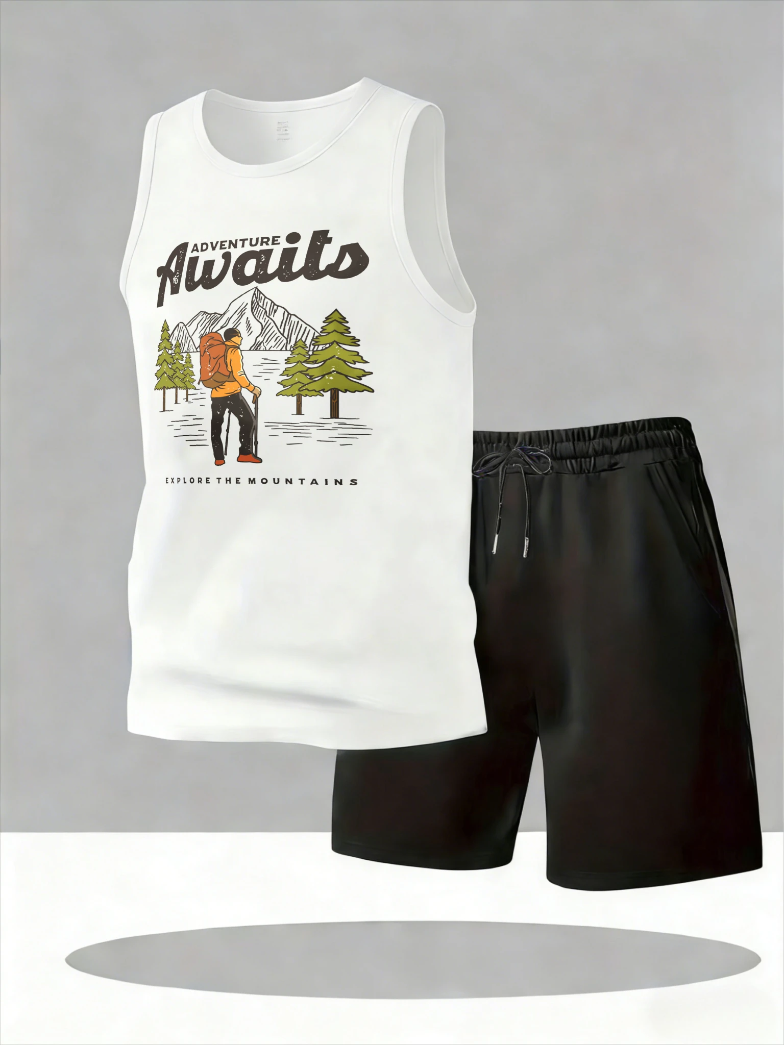 

Men's Tank Top Sets 2026 Summer Quick drying oversize sweat suit running crewneck Breathable Old money man sports beach