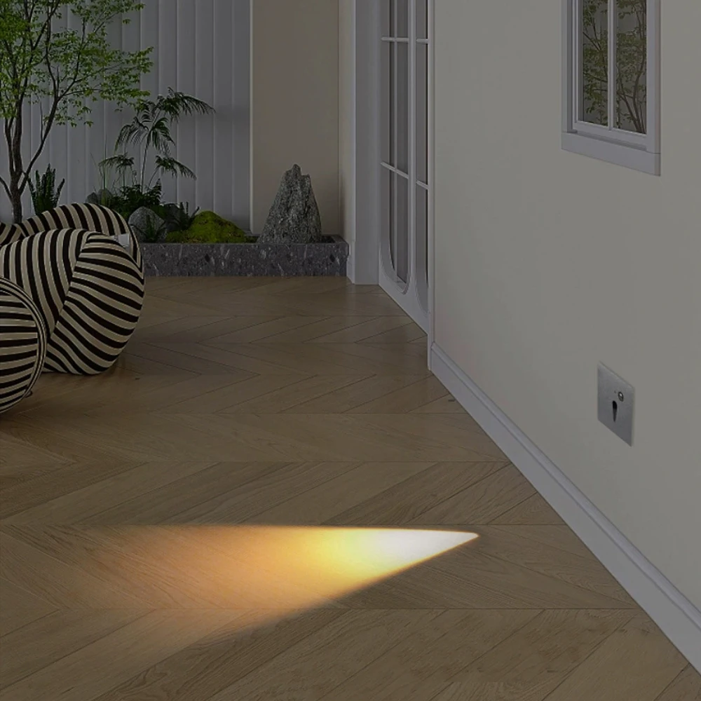 SANDIY Recessed Step Light Motion Sensor Stair Lamp Photocell Wall Sconce Auto On Off Indoor Hallway Bedroom Magnetic Nightlight