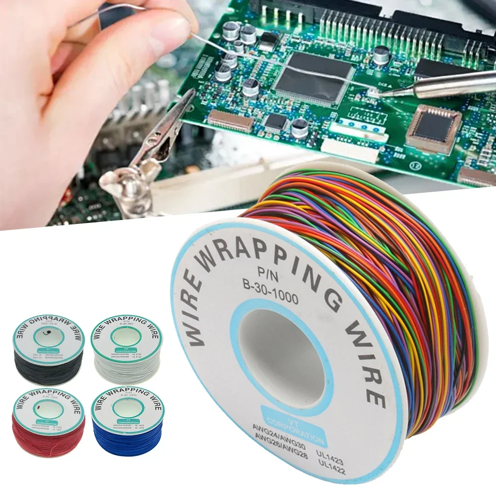 250M 30AWG OK Wire Tinned Copper Solid Cable Single Core PCB Jumper Cable Wire Insulation Electronic Conductor Wire Connector