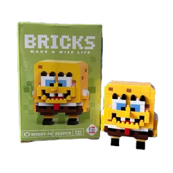 Bob Esponja SquarePants Mini Building Block para Crianças, Cartoon Micro Partículas, City Patrick Star, Squidward Charm Brinquedos, Presentes de Aniversário