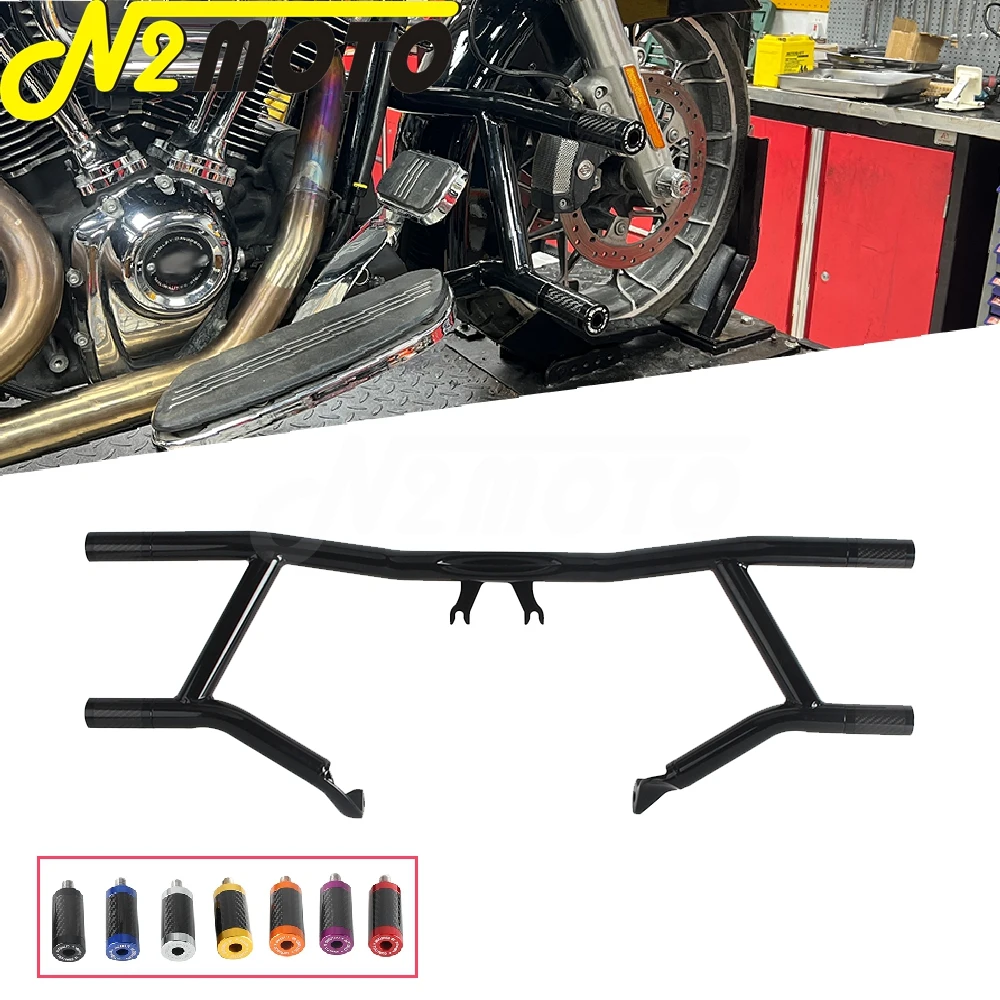 

Motorcycle Front Bumper Crash Bar Engine Guard Slider End For Harley Touring Road Glide Road King 2014-25 Protector Highway Bar
