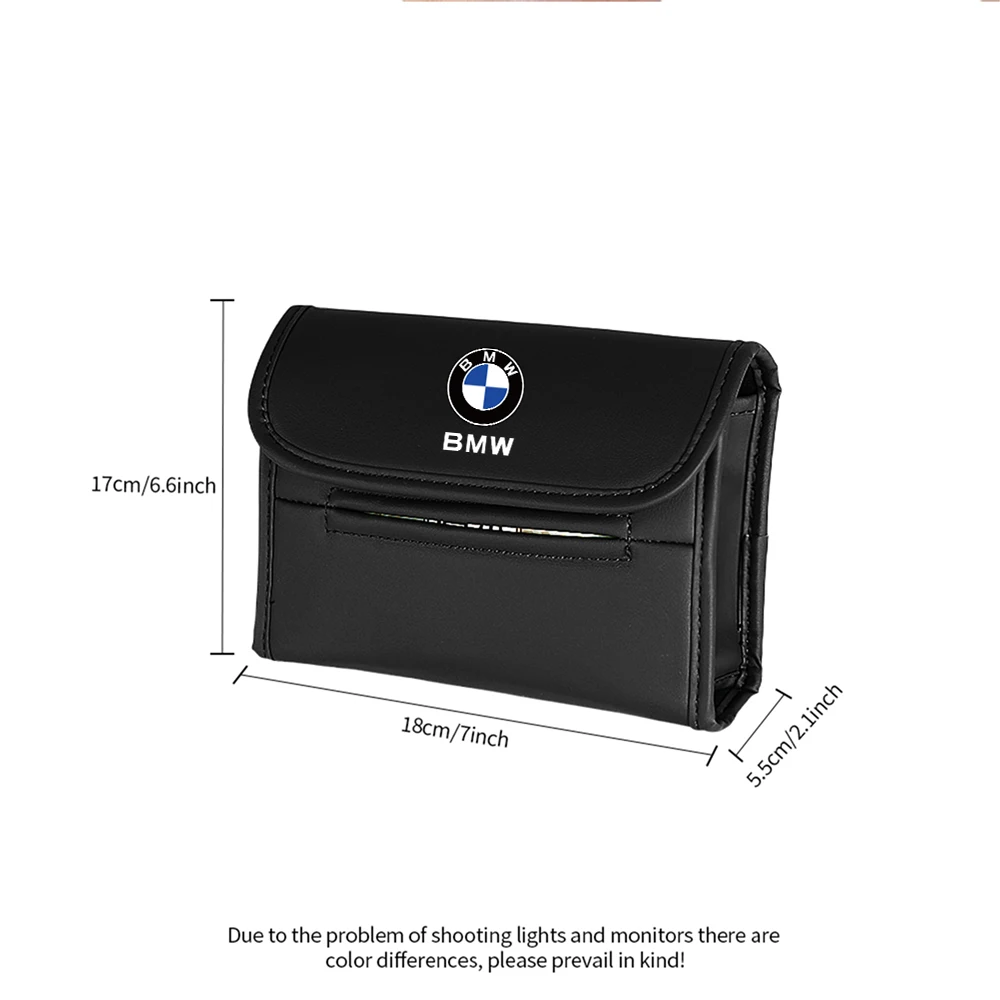 PU Leather Car Tissue Box Paper Towel Bag Hanging Storage Accessories For BMW M E46 Performance E90 E60 F30 E39 F10 E87  Serie 1