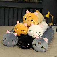 25-100cm New Giant Soft Cat Plush Long Sleep Pillow Cushion White Black Brown Cat Soft Plush Toys Kids Children Gift