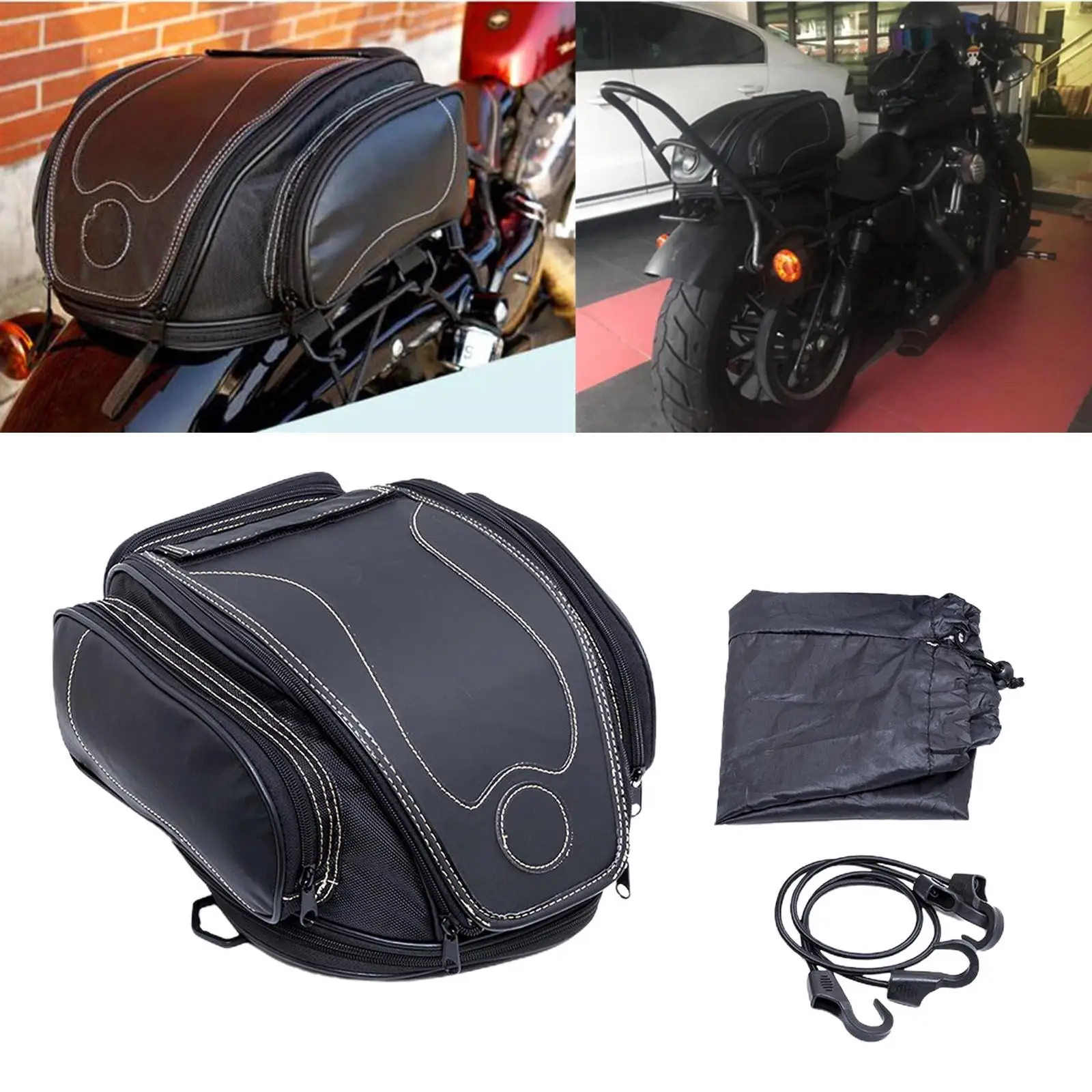 

Generic Motorcycle Tail Bag Multifuction Helmet Bag for Storage Outdoor