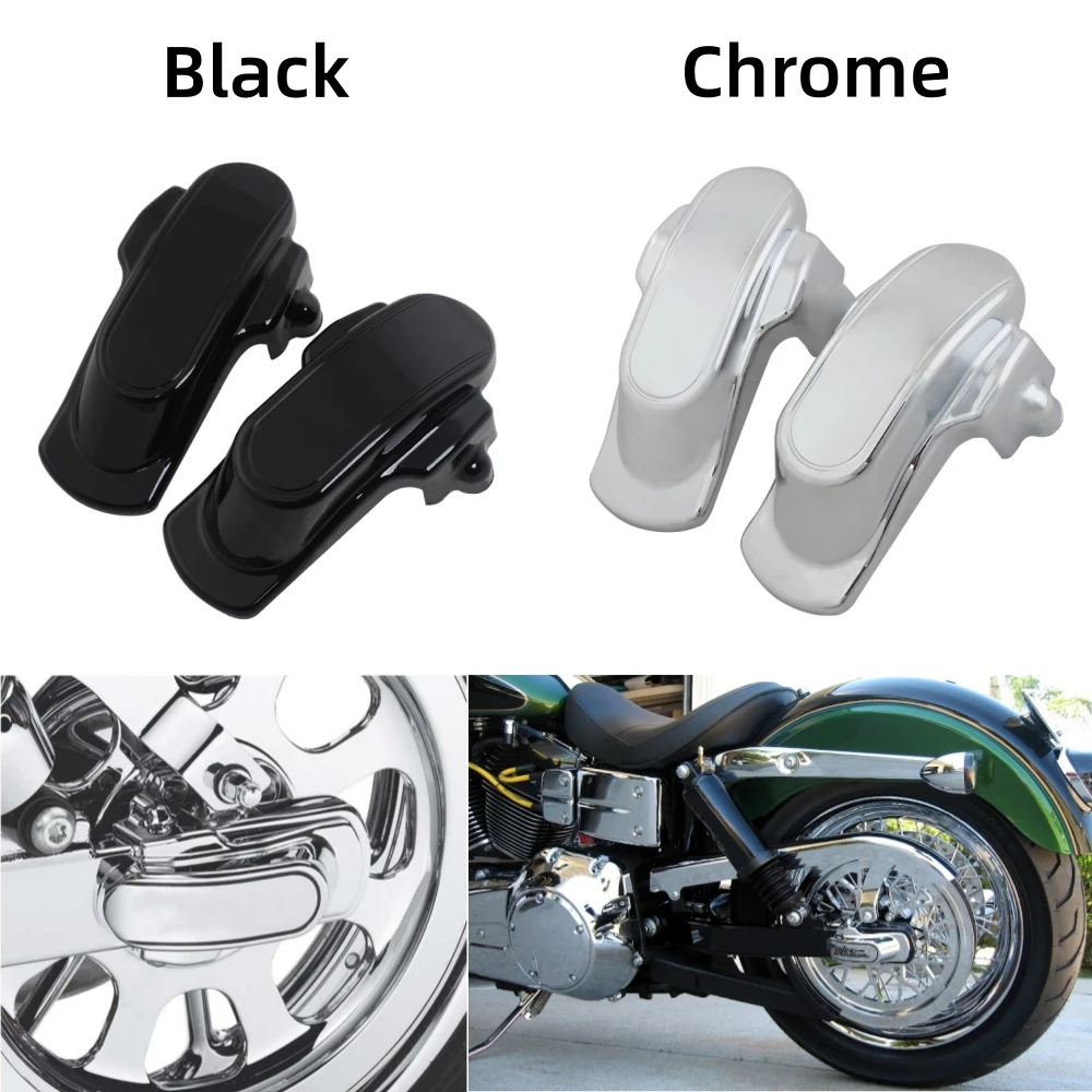 Motorcycle Black/Chrome Rear Axle Nut Covers Caps For Harley Dyna Street Bob Super Glide Low Rider Fat Bob Wide Glide 2006-2015