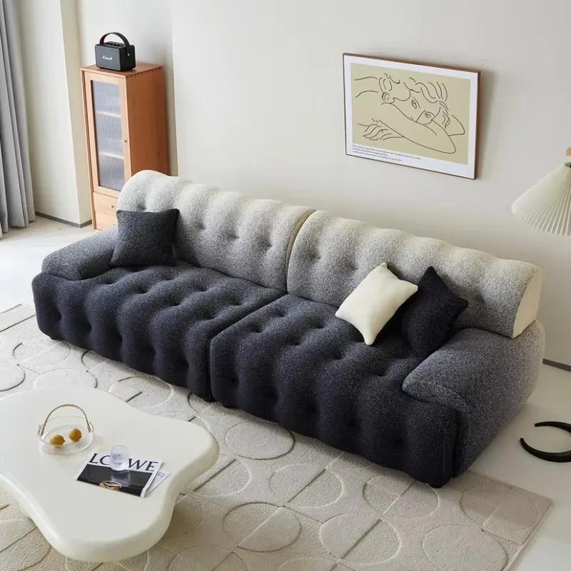 أرائك غرفة المعيشة الإيطالية الفاخرة 3 مقاعد رمادي لغرفة النوم أرائك غرفة المعيشة الكسولة أثاث منزلي حديث من Banken Woonkamer #1