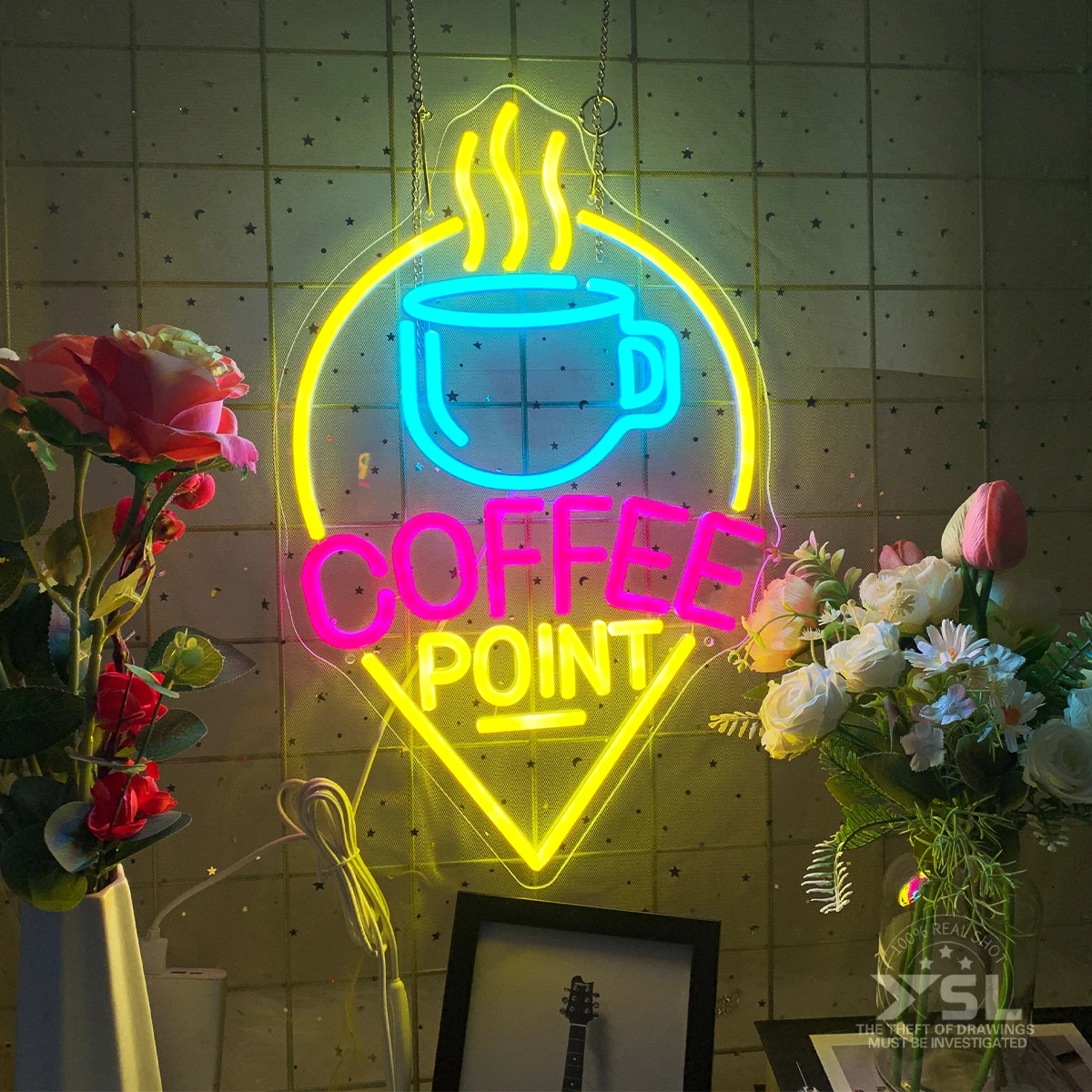 

Coffee shape neon lights apply to shops coffee shop milk tea shop atmosphere lights