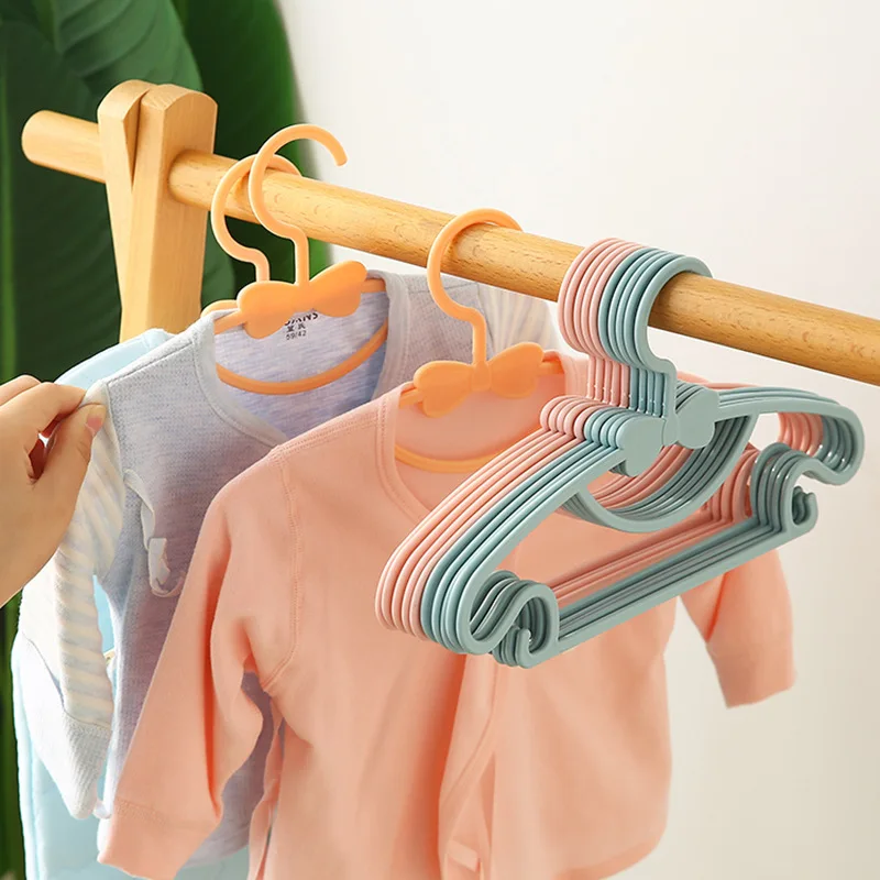 

5-60PCS Household Multifunctional Baby Clothes Hanger Sun Protection And Anti Slip Clothes Hanger Children's Bow Clothes Hanger