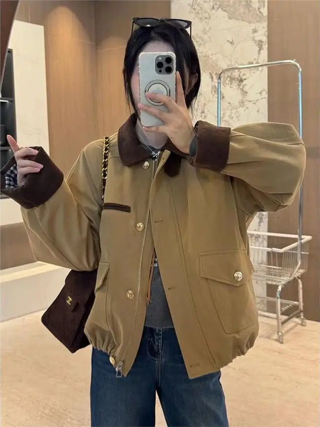 

Женская хлопковая куртка укороченного фасона, утепленная, в стиле ретро, модная, маленького размера, верхняя одежда, весна-осень-зима, новинка