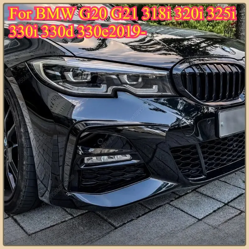 

For BMW G20 G21 Car Front Bumper Lip Spoiler Fog Lamp Cover Trim Grille 318i 320i 325i 330i 330d 330e Body Kit 2019-2022 Tuning