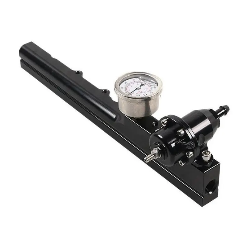 Fuel Pressure Gauge Fuel Rail Regulator Kit For Acura For Honda Integra Civic B16 B18 B20 Si LS GSR B-Series Aluminum Black