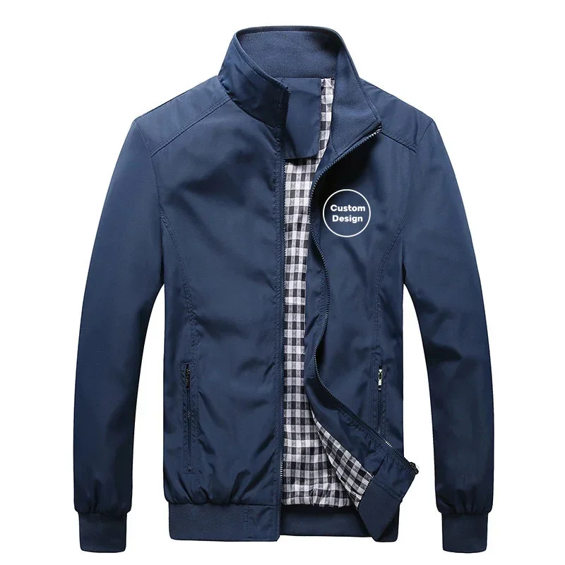 

Diy Logo Custom Design Spring Autumn Outdoor Military Lightweight Windbreakers Plaid Men Jackets Coats