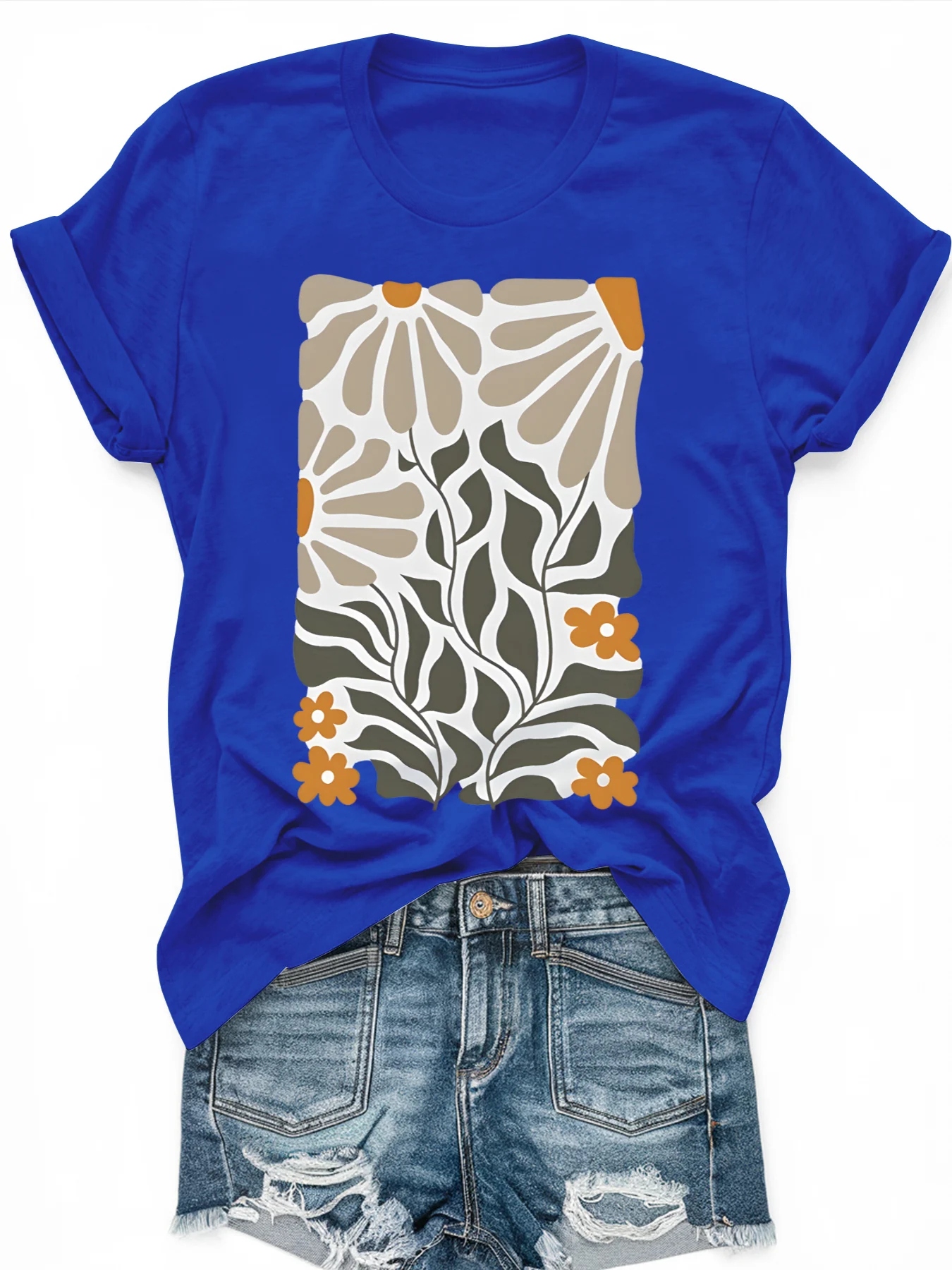 T-shirt à manches courtes imprimé grande taille pour femmes, ample et décontracté, doux, confortable et respirant, Sports de plein air