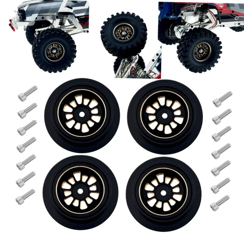 Black Electrophoretic Light Edge Beadlock Hub Upgrade Accessories Compatible With MJX 1/18 H18P Remote Control Car