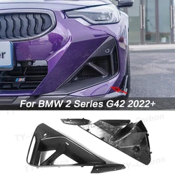 For BMW 2 Series G42 M235i M240i Dry Carbon Fiber Front Bumper Air Inlet Grille Side Vents Decorative Spoiler Fog Light Frame