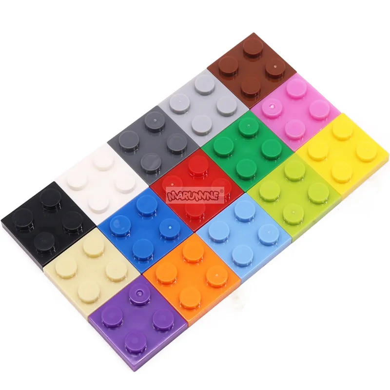 MARUMINE 300PCS 2x2 Plate DIY Building Blocks Create Toys MOC Educational Bricks Parts Compatible with 3022 For Kids Learning