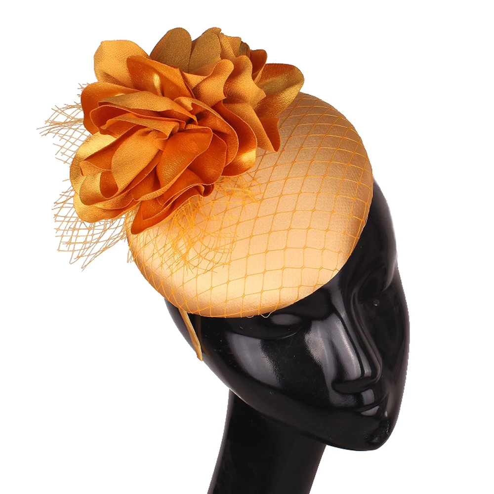 

Satin Nice Fashion Hair Fascinator Hat Elegant Women Occasion Headwear Bridal Wedding Derby Hair Accessories Party Race Fedora