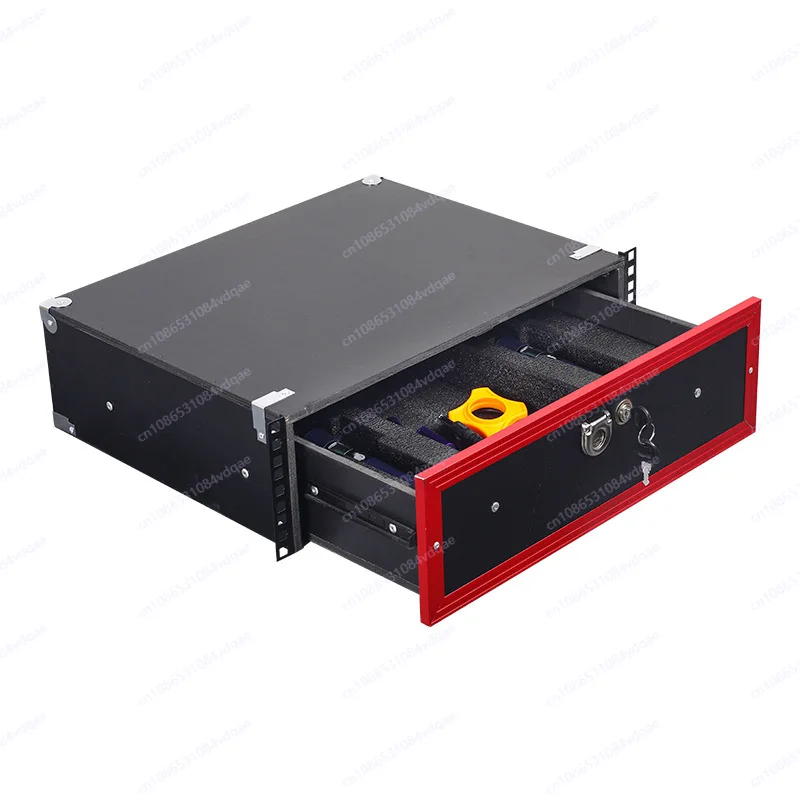 19 inch 2U drawer with lock, suitable for ABS air case, microphone cabinet 3U solid wood microphone receiver, engineering case